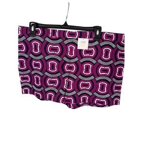 Women's Club Monaco Rimon Shorts pink black‎ white geometric print size 12 NWT